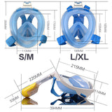 Swimming Diving Full Face Snorkel Mask Genuine Full Set