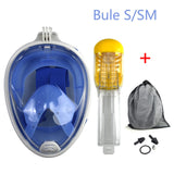Swimming Diving Full Face Snorkel Mask Genuine Full Set